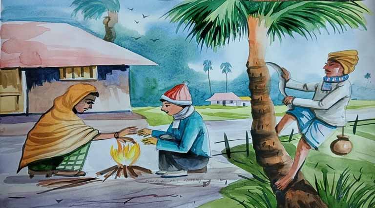 কাঁপছে শীতে দেশ